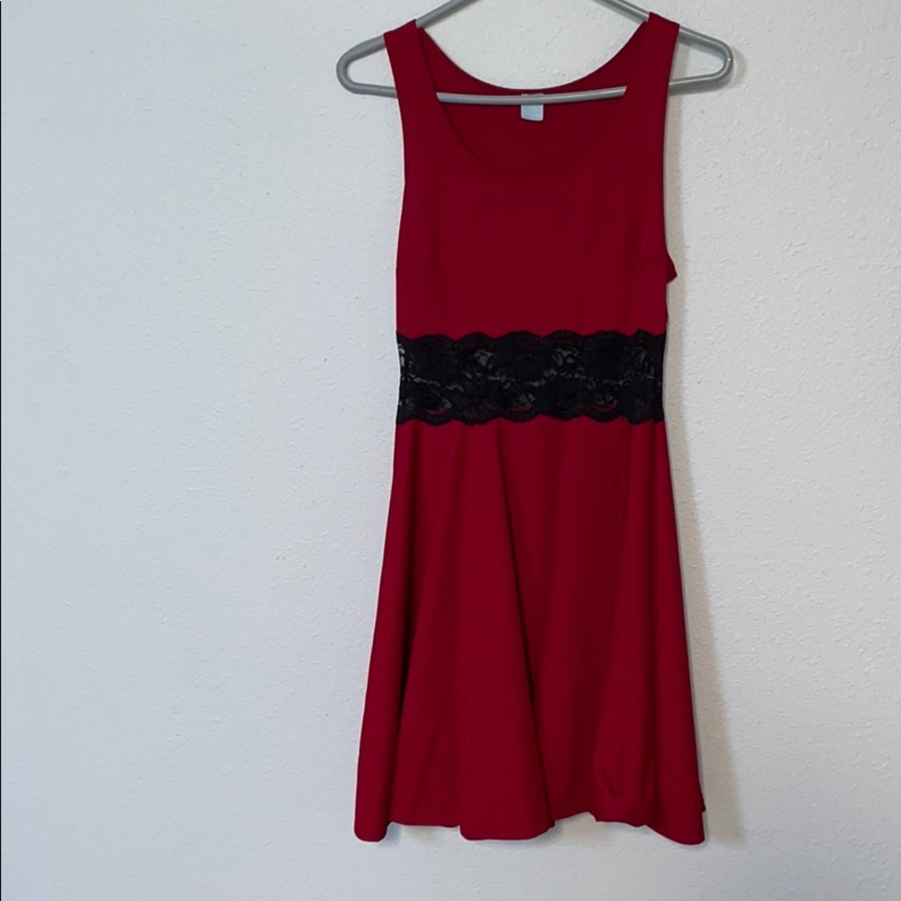 Red Lace A line Dress size L